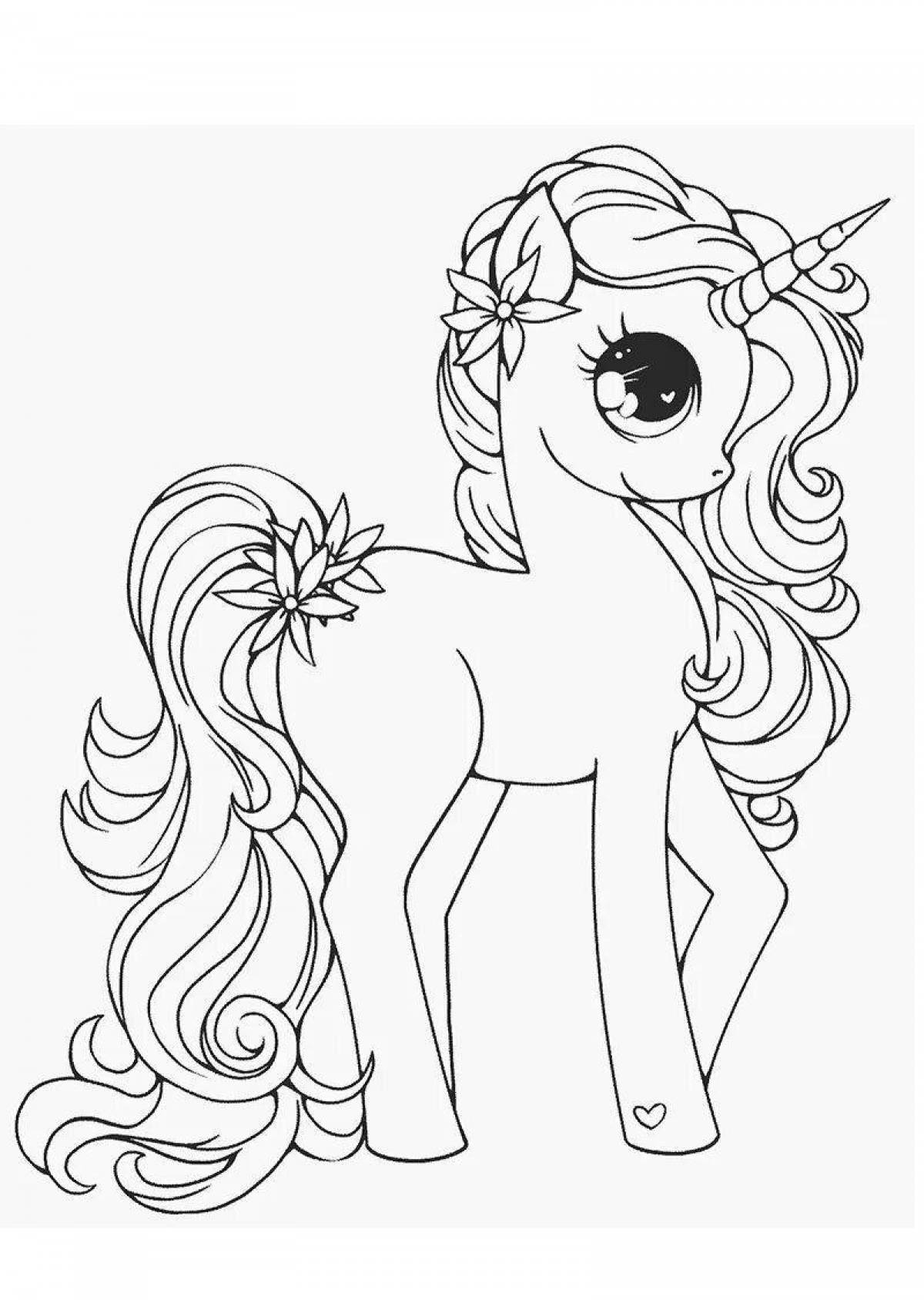 Awesome coloring book for girls with unicorn print