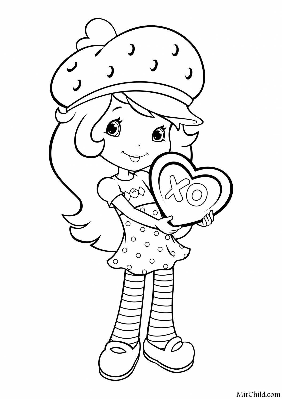 Beautiful Charlotte Strawberry coloring pages for girls
