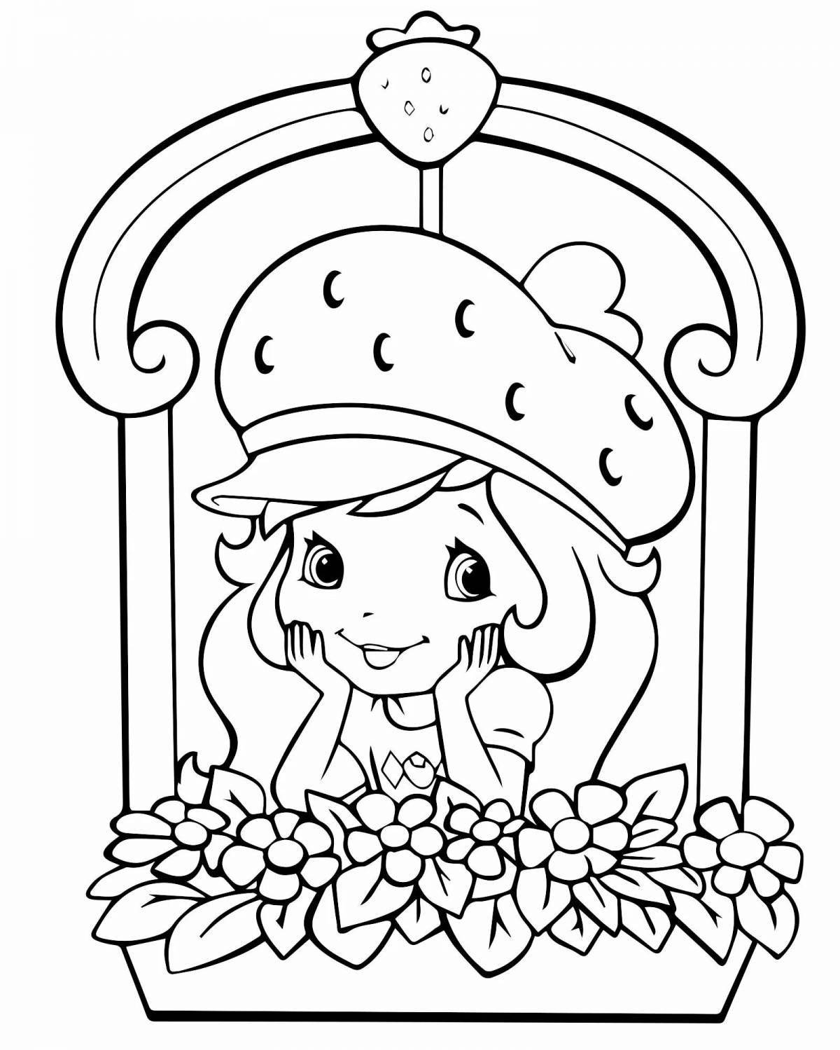 Playful charlotte strawberry coloring pages for girls
