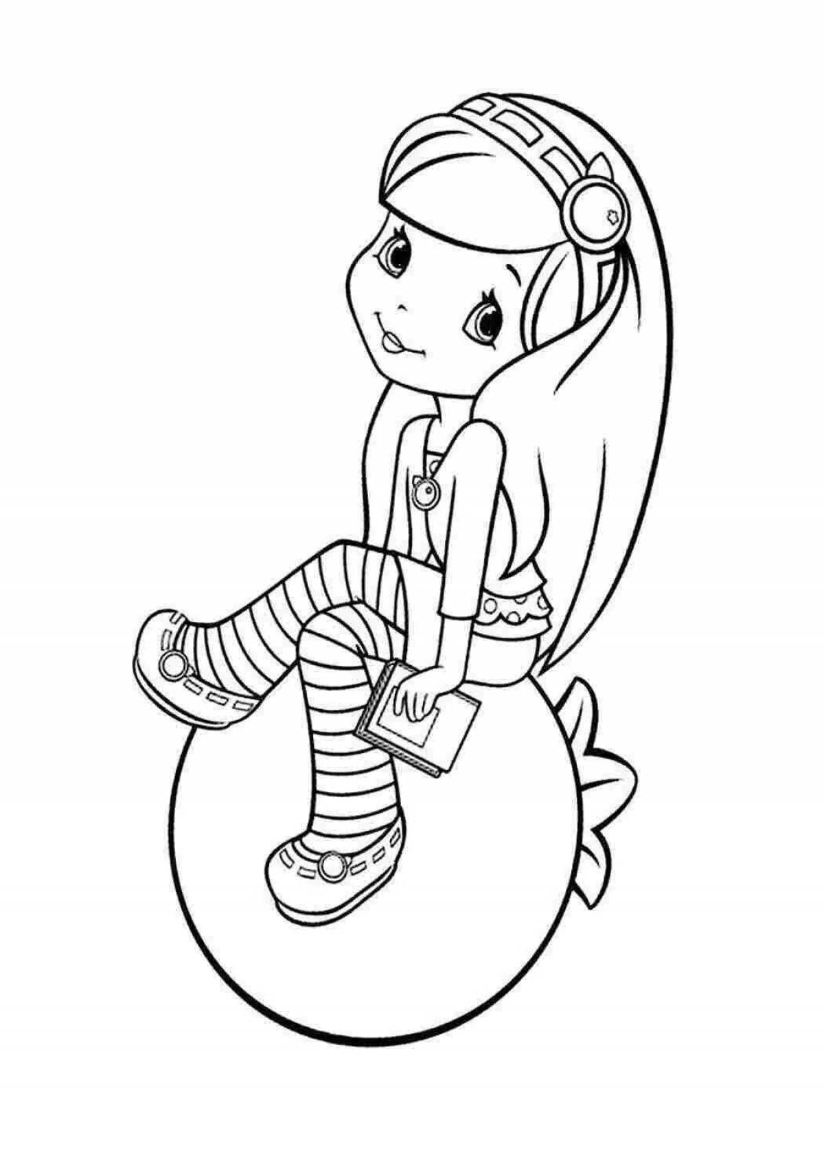 Refreshing charlotte strawberry coloring page for girls