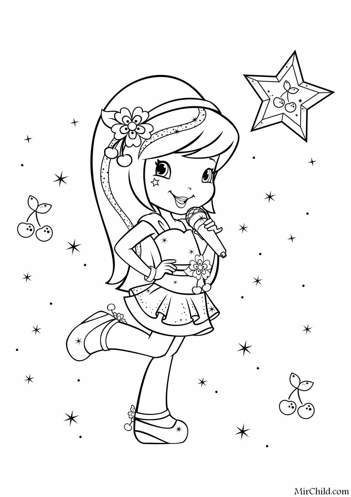 Wonderful charlotte strawberry coloring book for girls