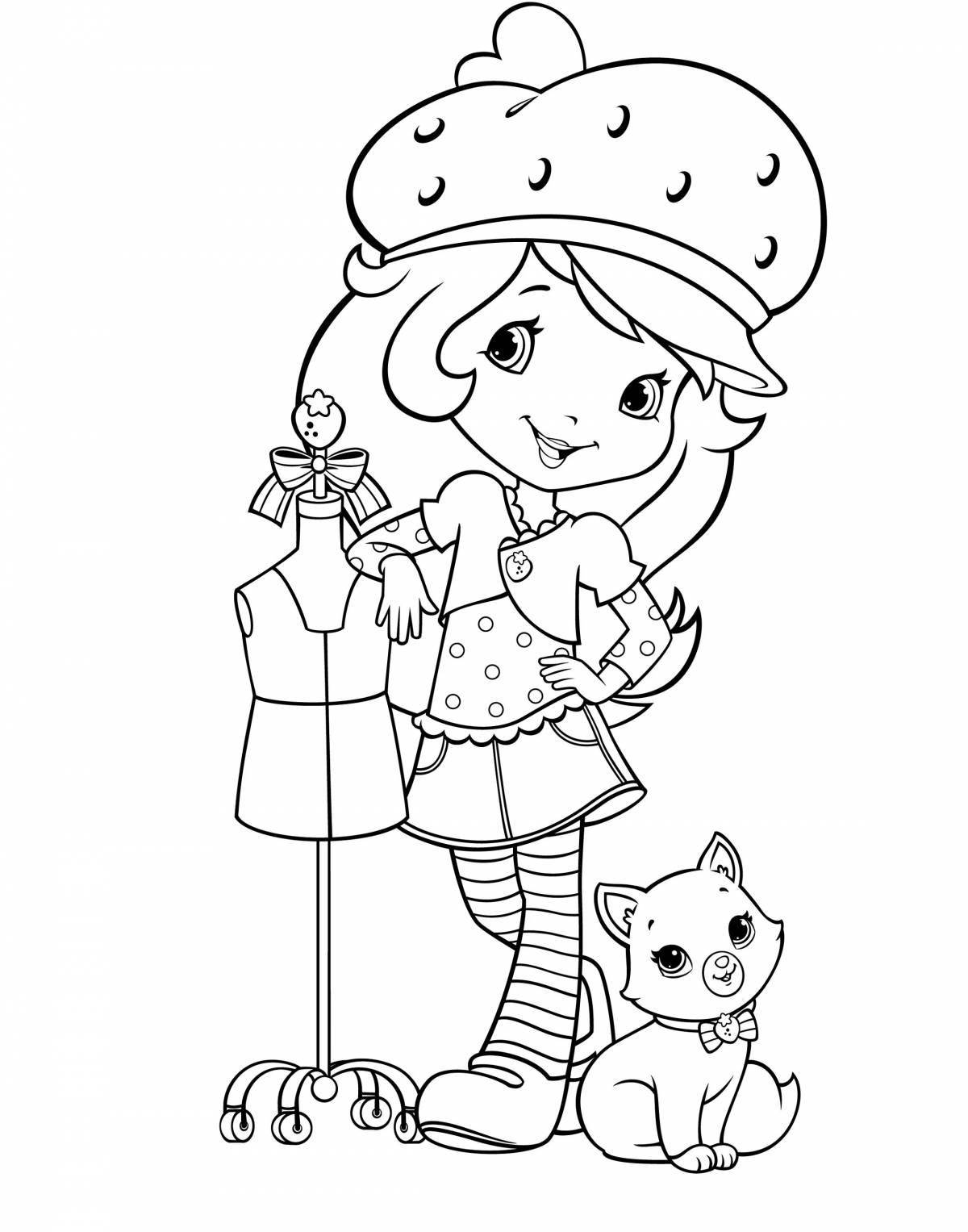 Charlotte's quirky strawberry coloring book for girls