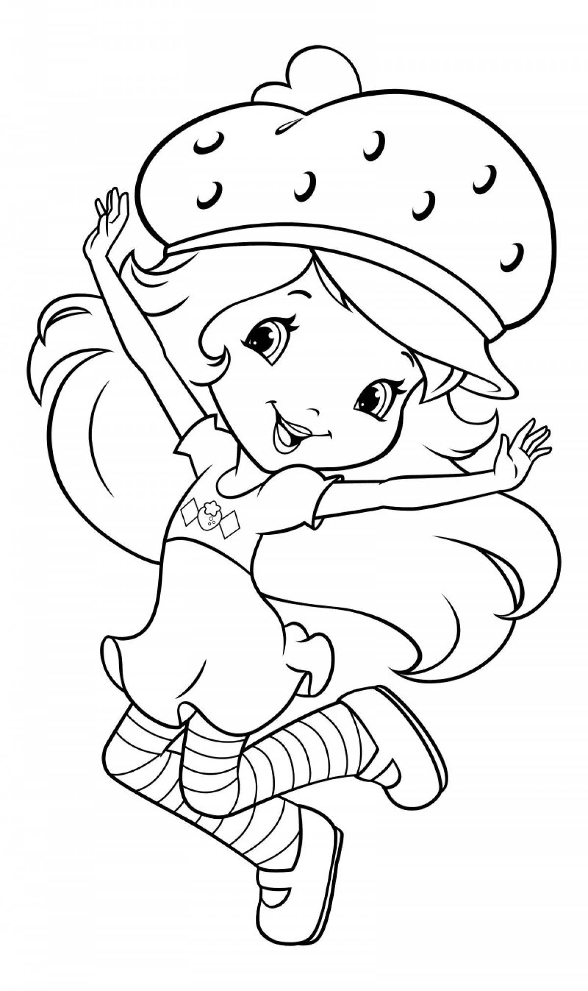 Charming Charlotte Strawberry coloring pages for girls