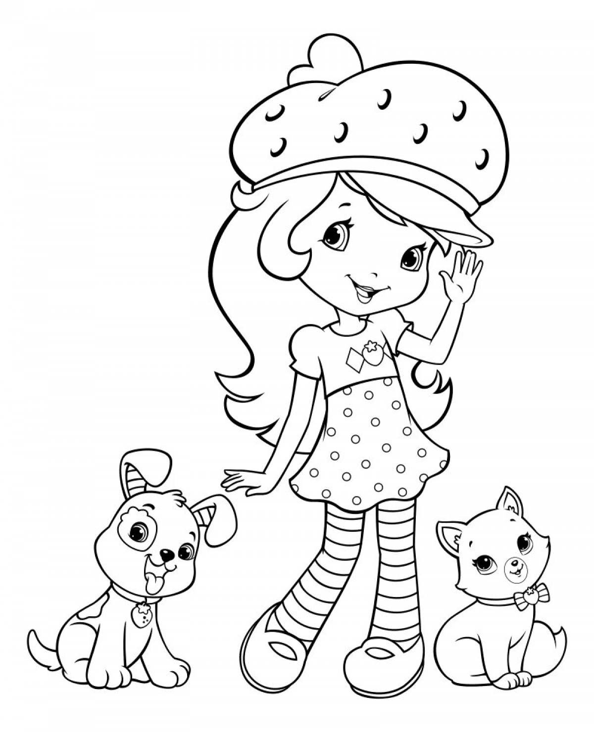 Amazing charlotte strawberry coloring pages for girls