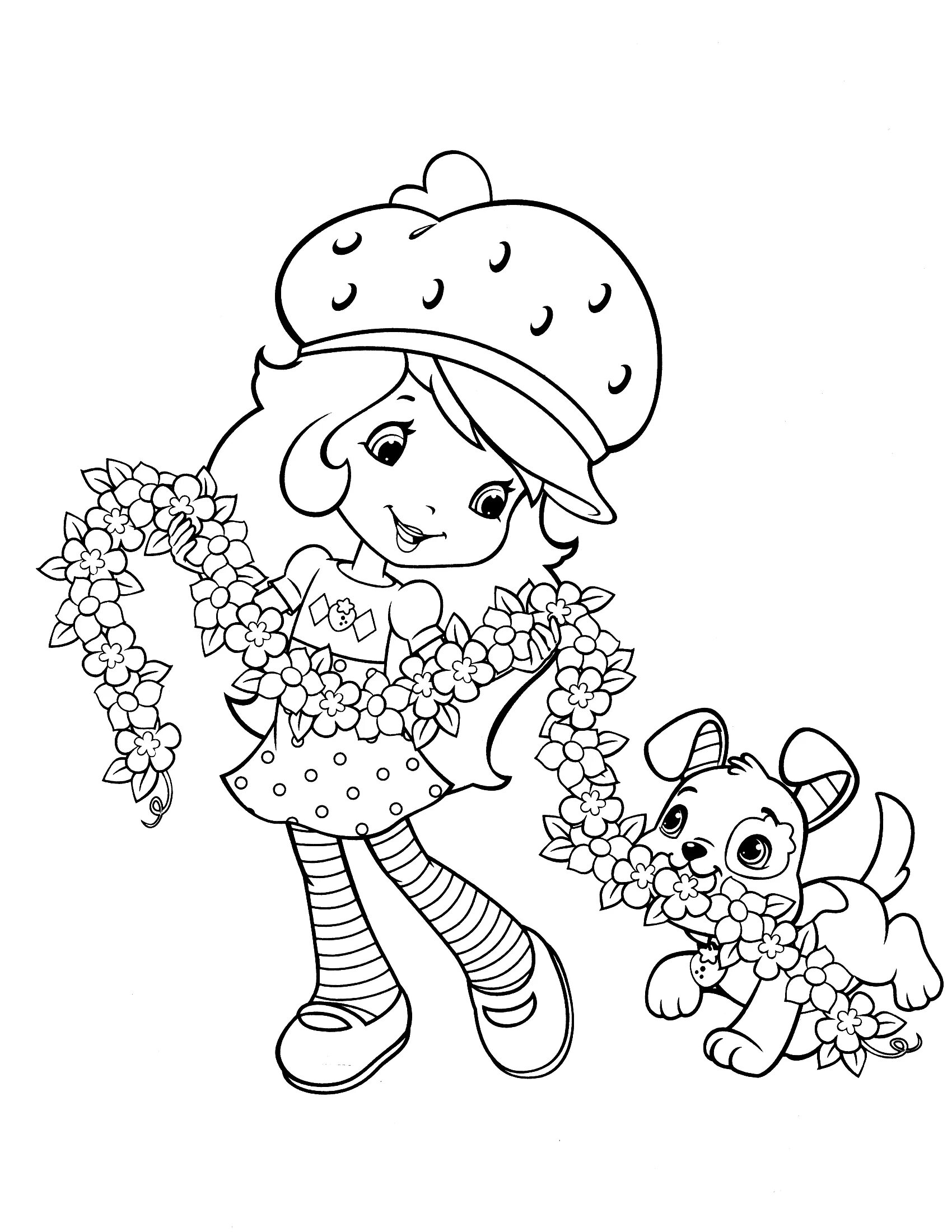 Bright Charlotte Strawberry coloring pages for girls