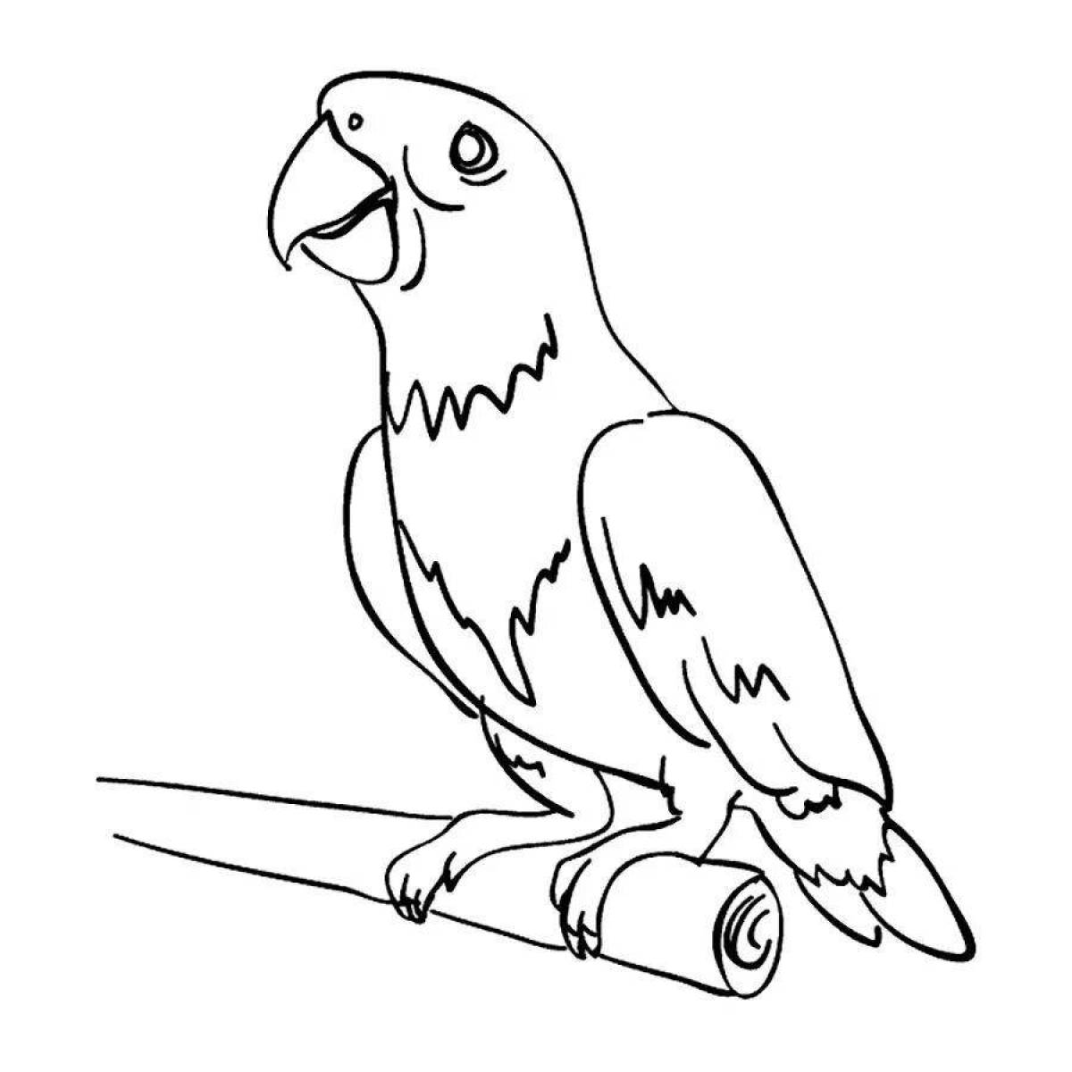 Игривый рисунок попугая для детей