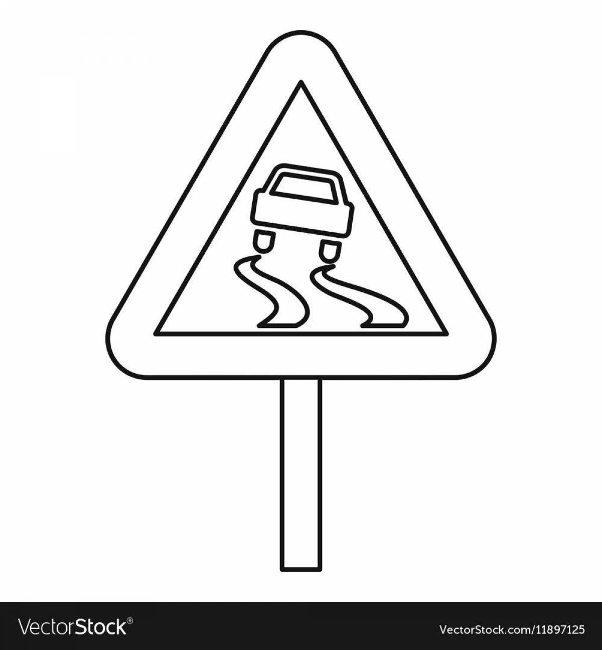 Exciting main road sign coloring page