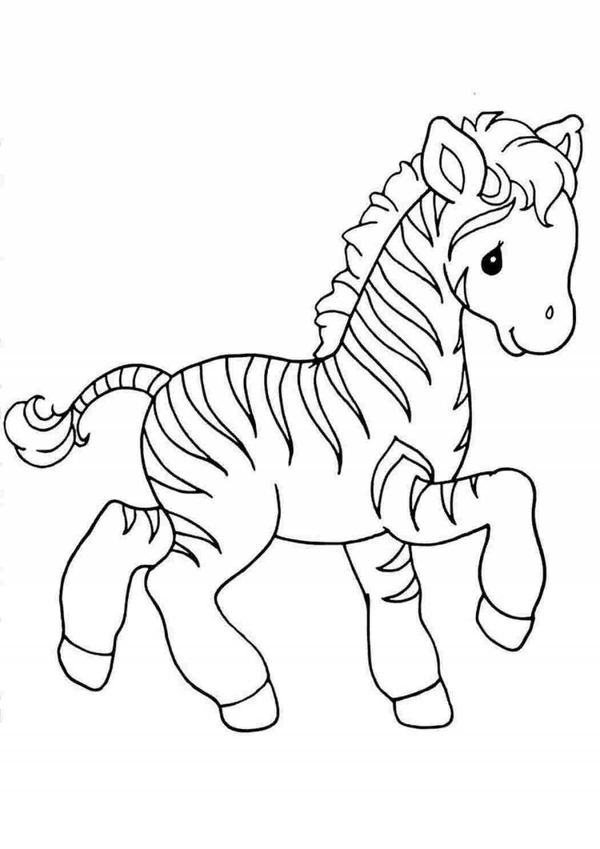 Очаровательный рисунок зебры для детей