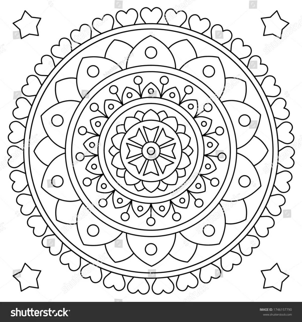 Harmonious mandala coloring