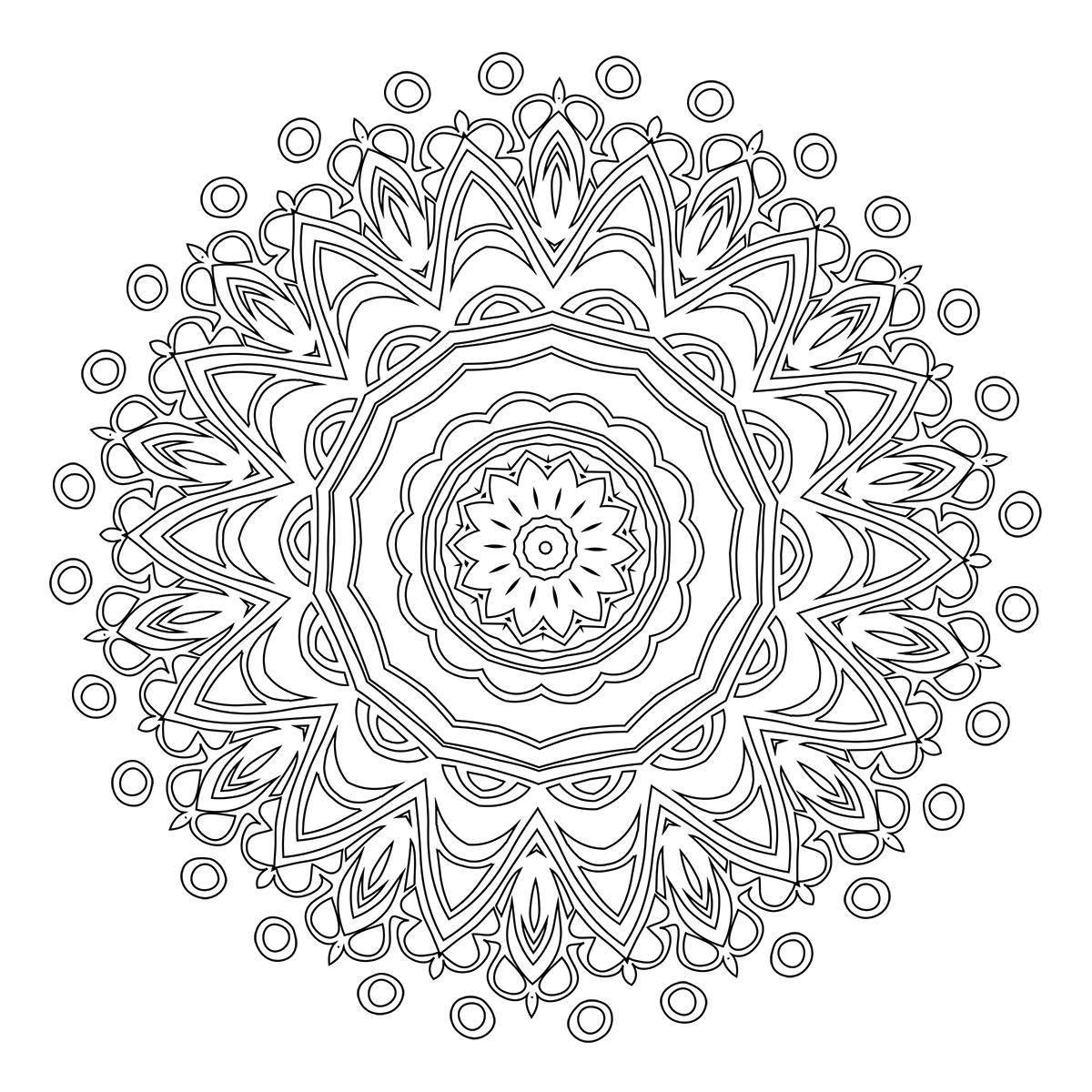 Photo Blissful mandala coloring book