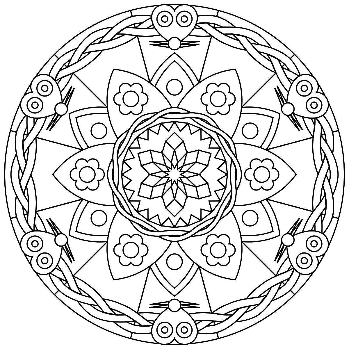 Comforting coloring mandala