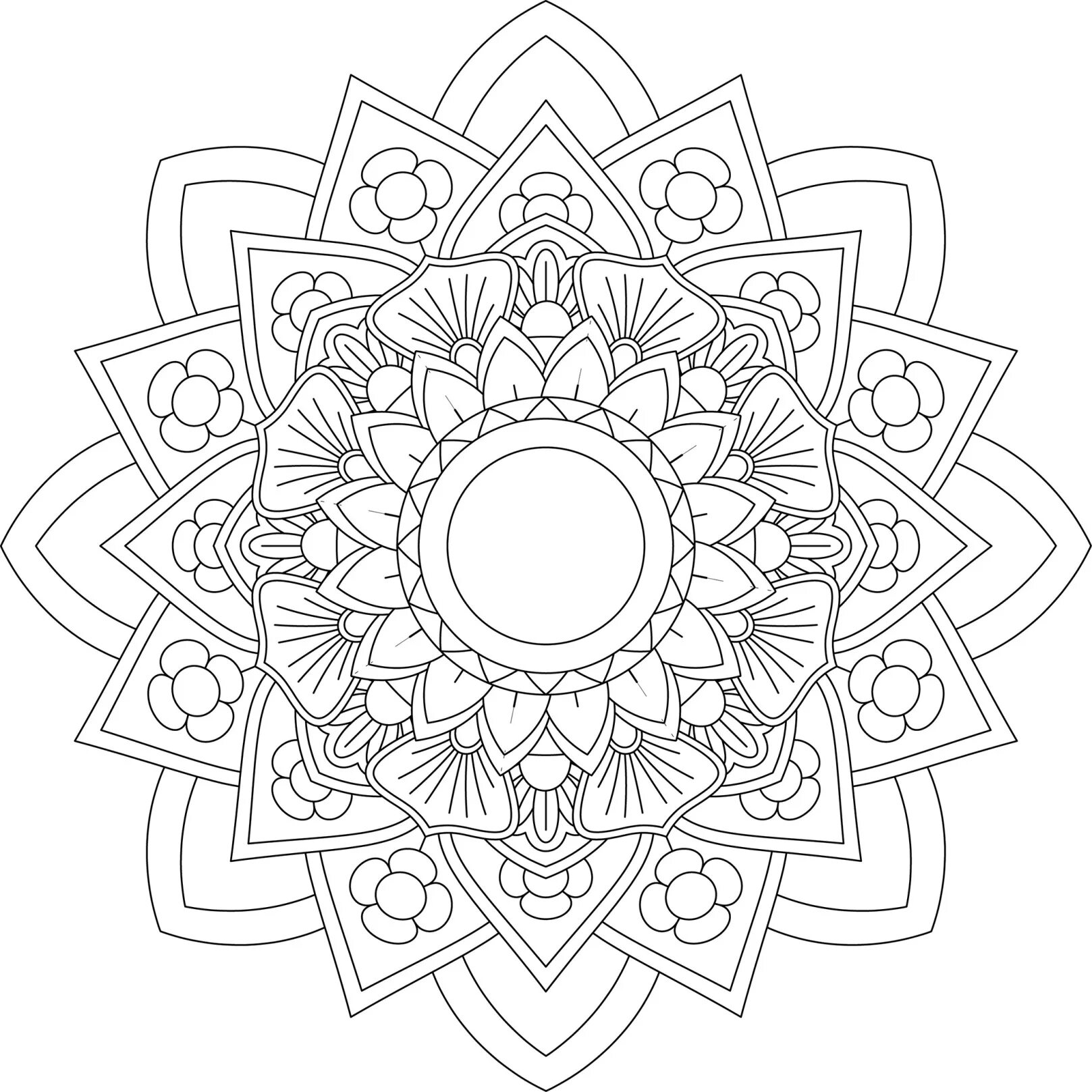 Elegant coloring mandala