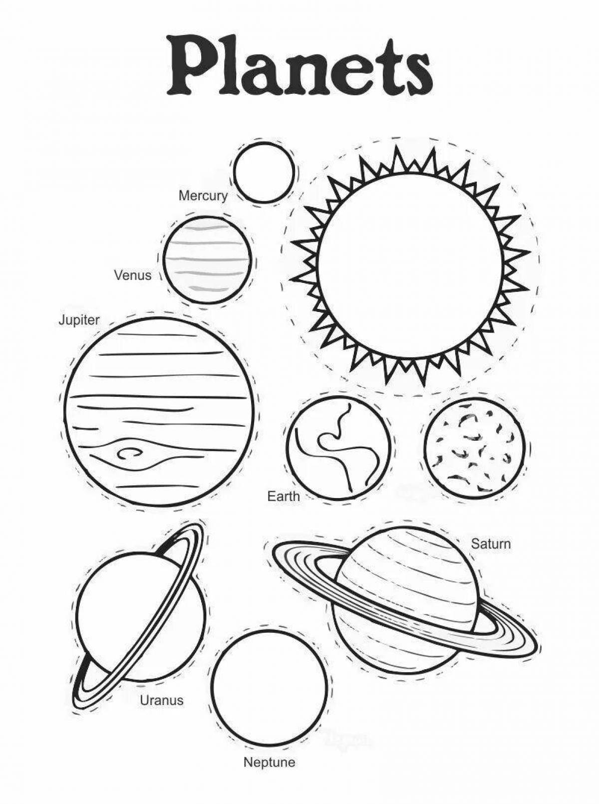 Detailed coloring solar system grade 4