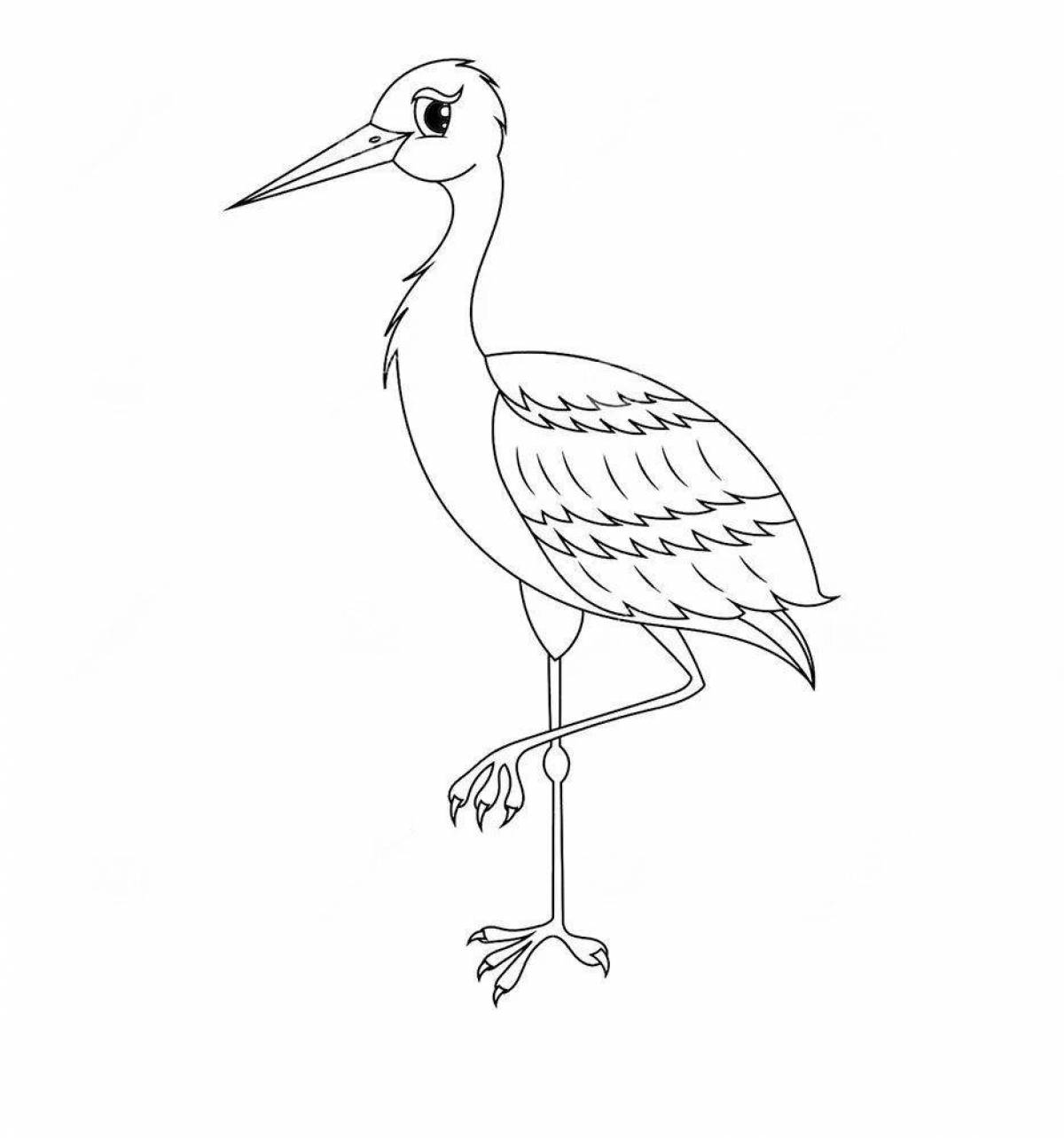 Glorious black stork coloring pages for kids