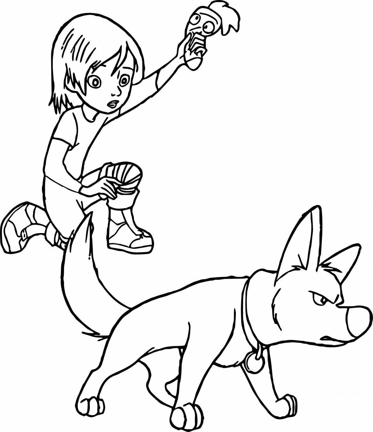 Animated super dog coloring book