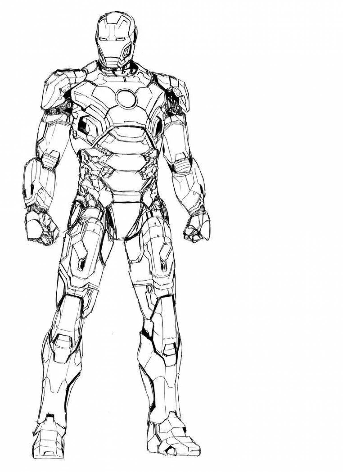 Iron man dazzling coloring book 50 stamps