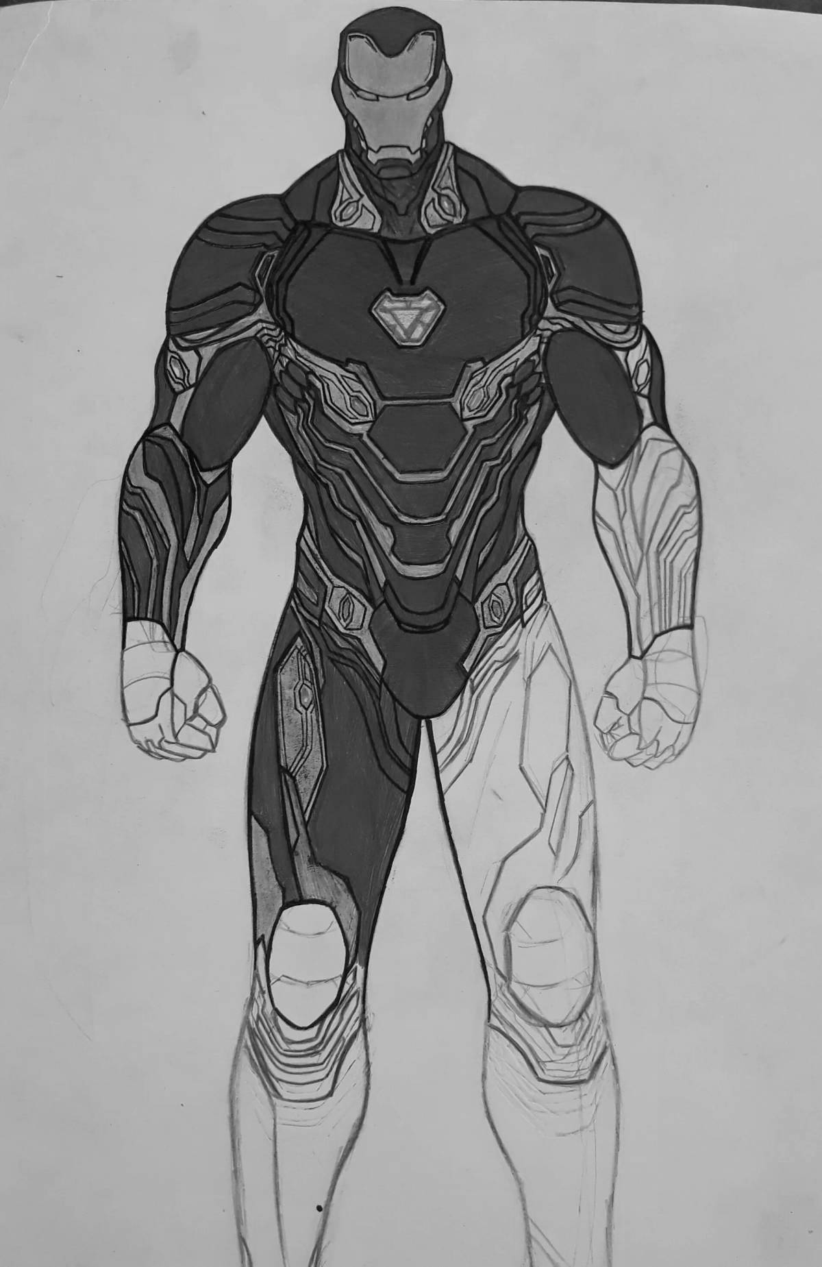 Elegant coloring iron man 50 stamps