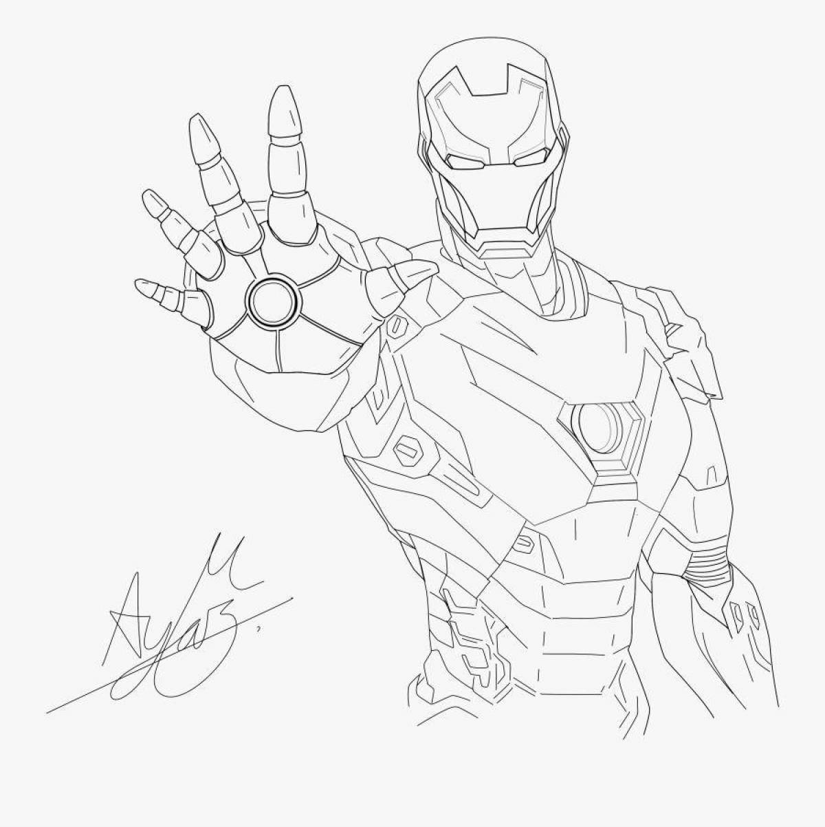 Impeccable coloring iron man 50 points