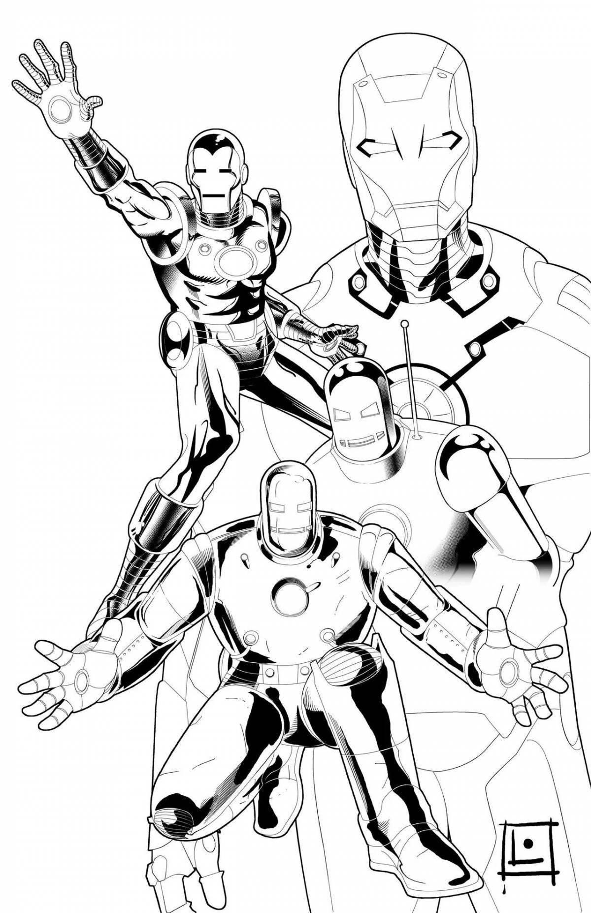 Outstanding iron man coloring 50 points