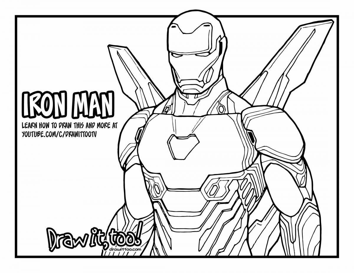 Amazing coloring iron man 50 stamps