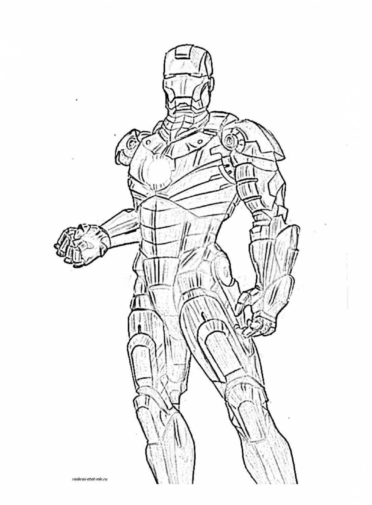 Attractive coloring iron man 50 marks