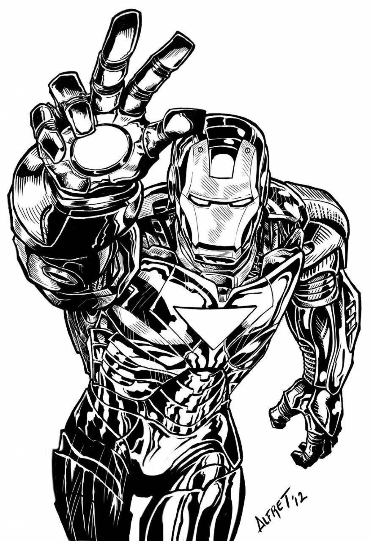 Iron man amazing coloring book 50 stamps