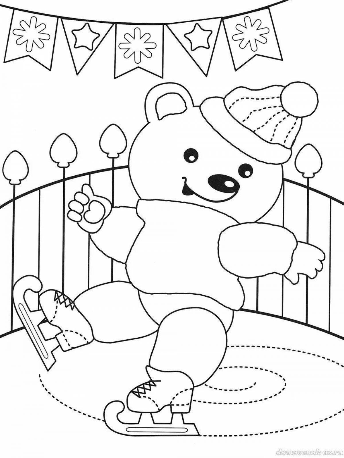 Exquisite coloring book for children 3 years old winter