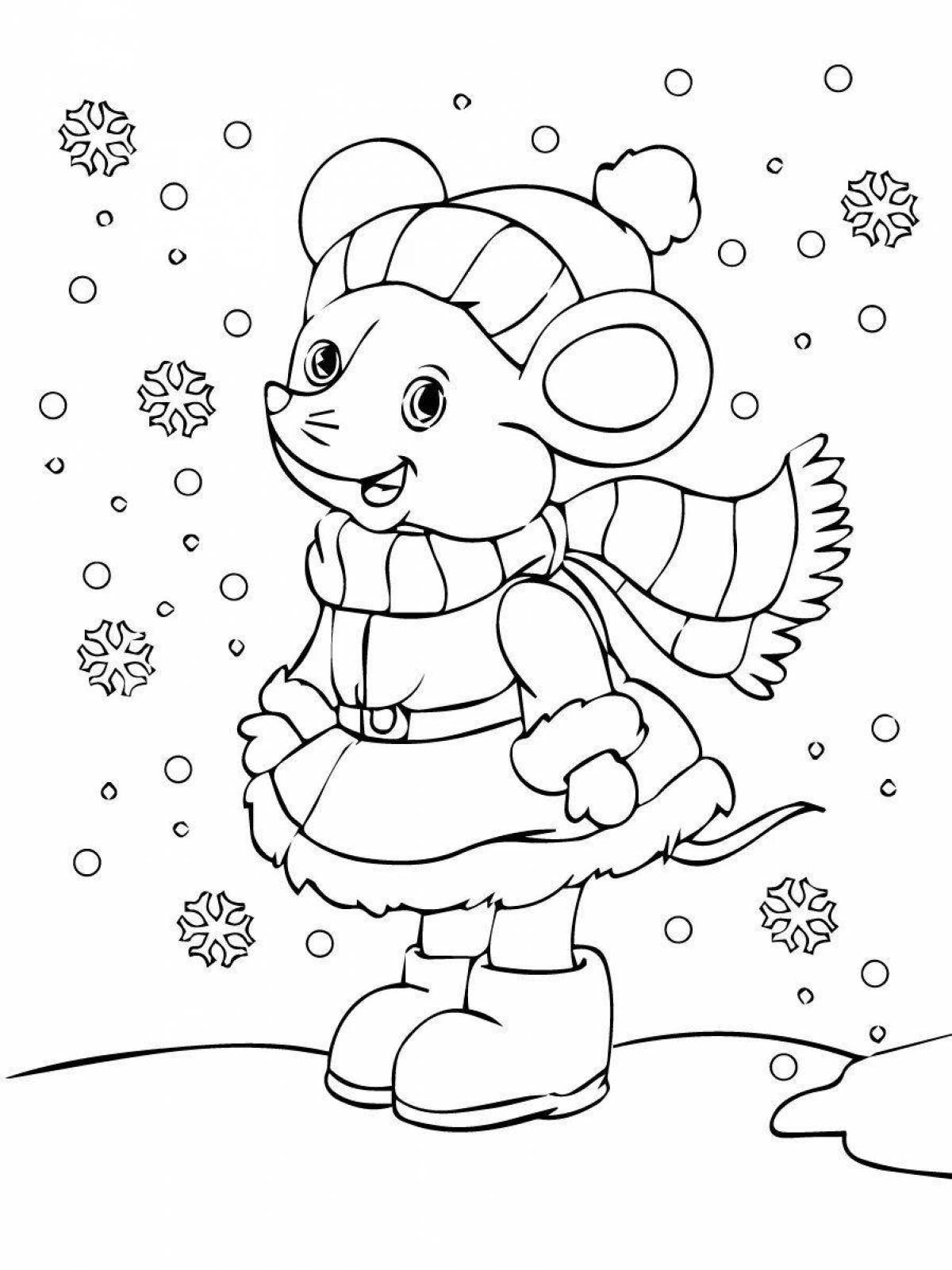 Whimsical coloring for children 3 years old winter