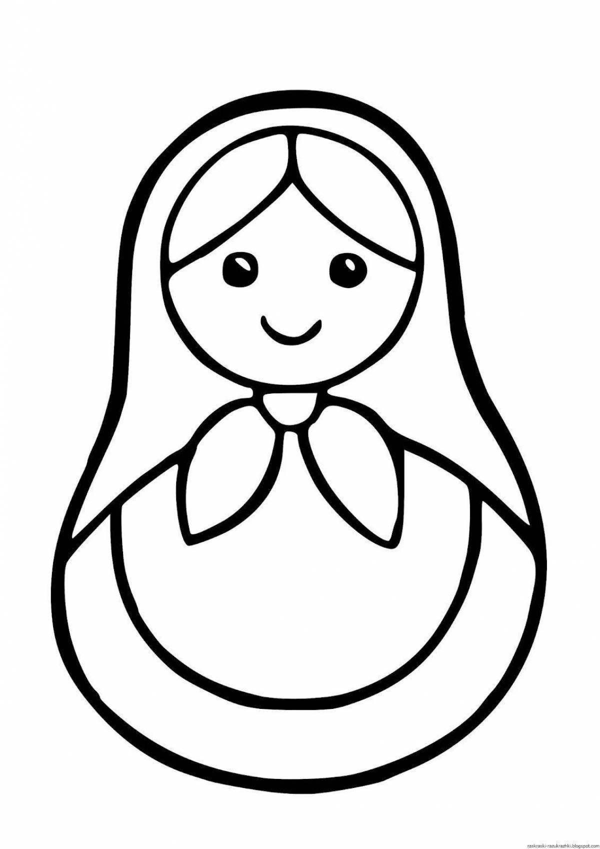 Amusing nesting dolls coloring for children