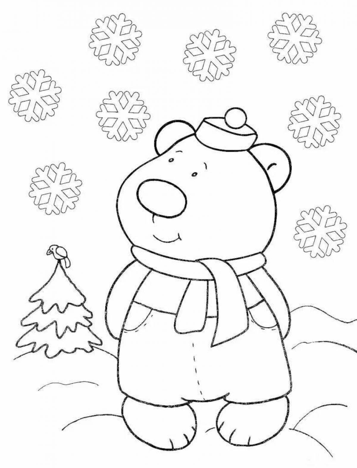 Exotic winter coloring for kids 2 3