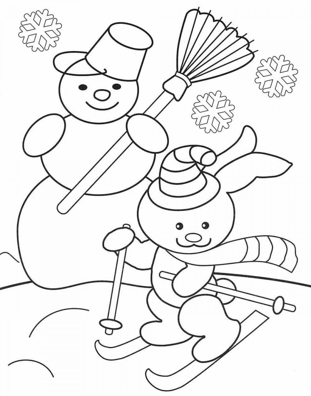Exciting winter coloring book for kids 2 3