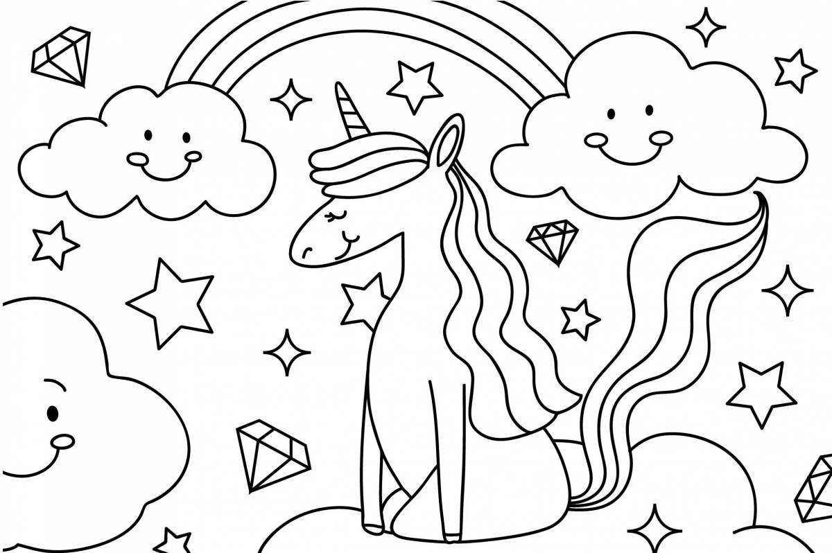 Unicorn glitter coloring book for kids 4 5