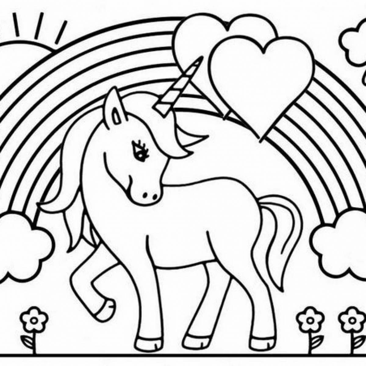 Adorable unicorn coloring book for kids 4 5