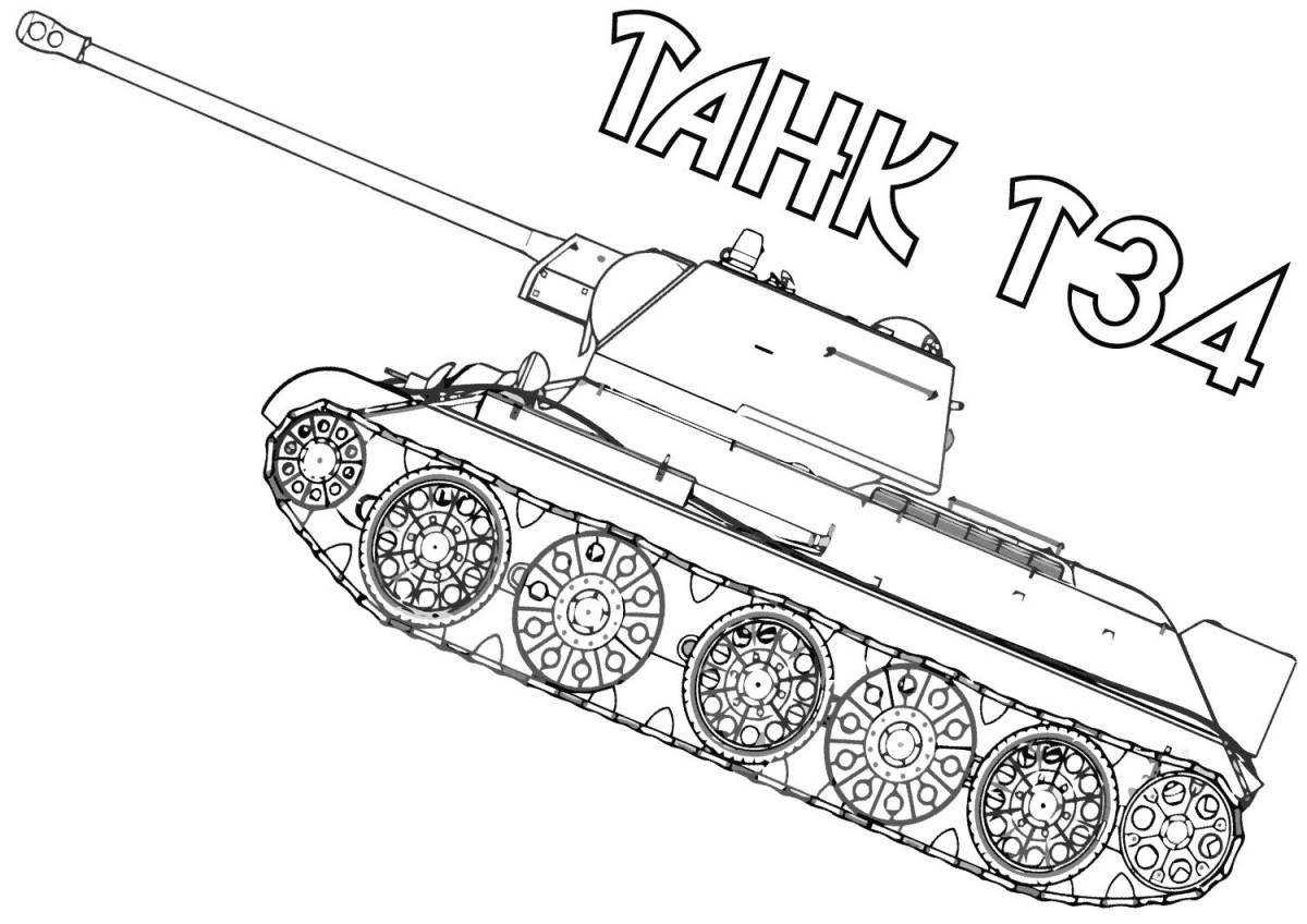 Wonderful coloring t-34 for the little ones