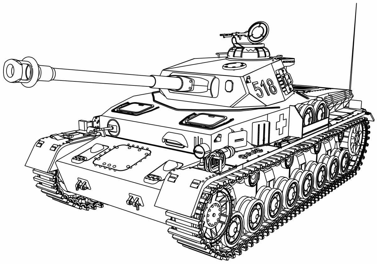 Cute t-34 coloring book for kids