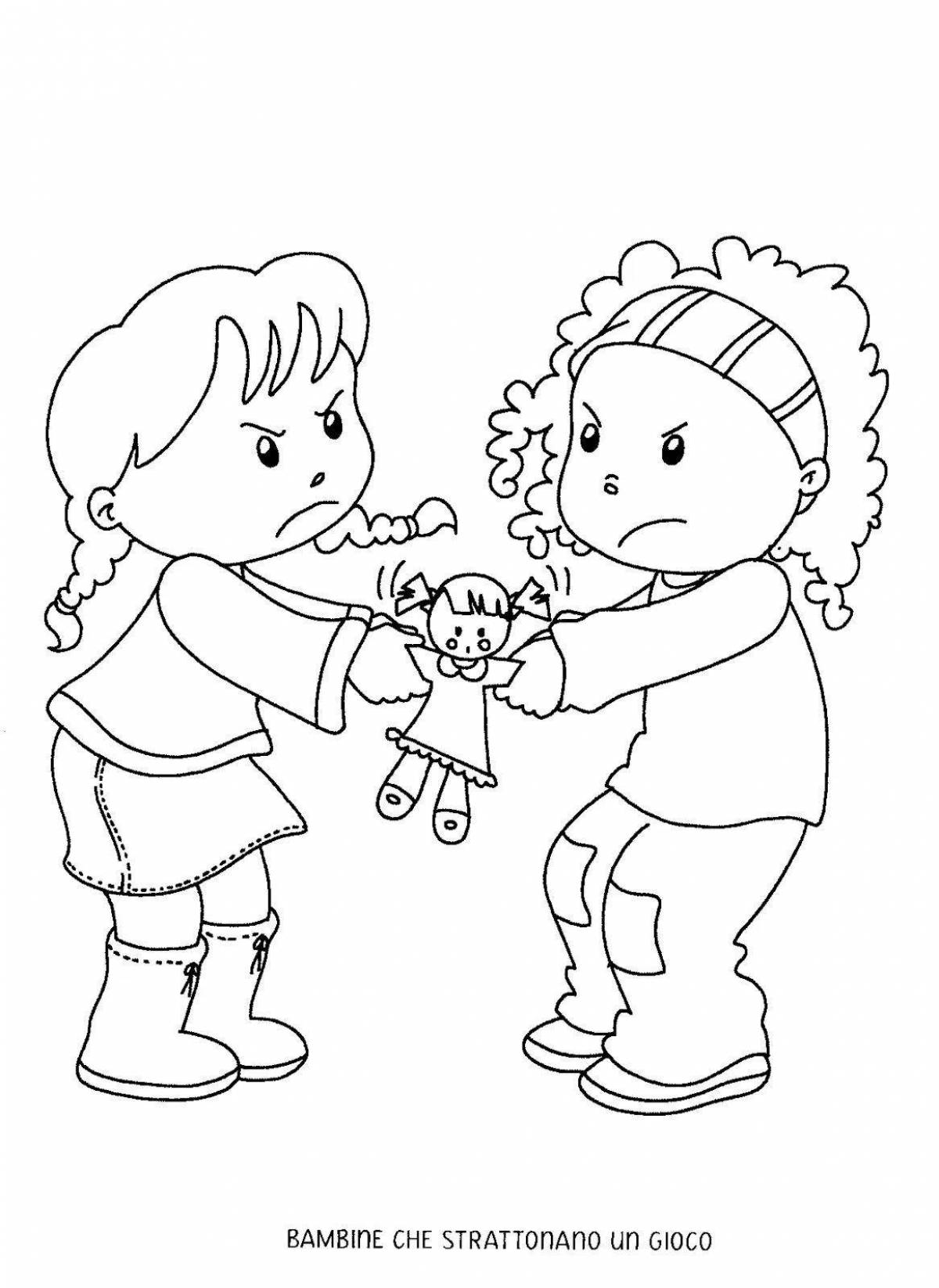 Joyful friendship coloring page