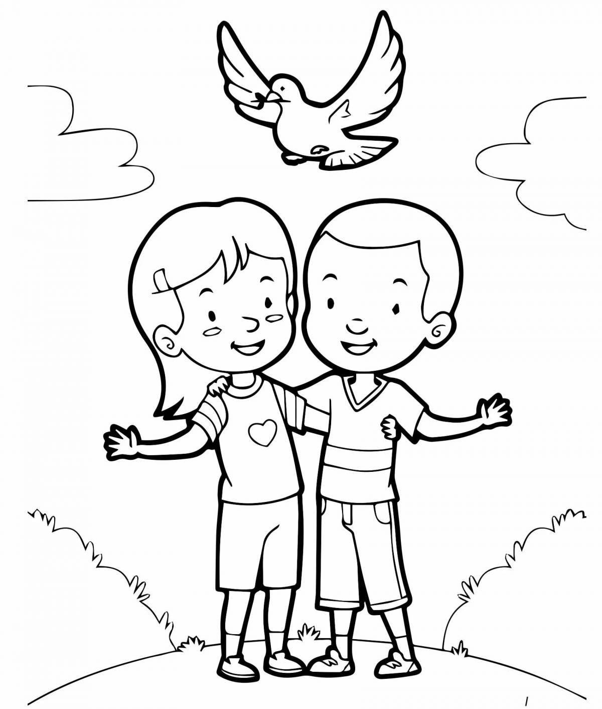 Harmonious friendship coloring page