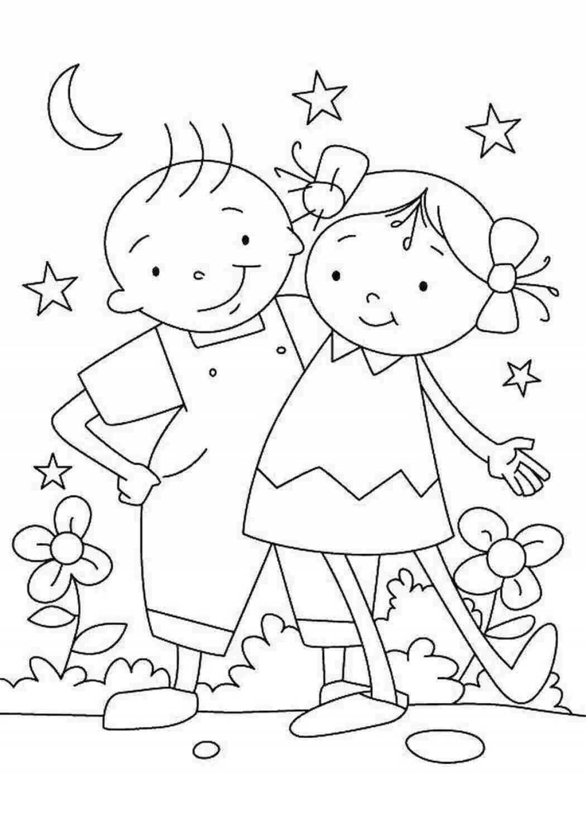 Exciting friendship coloring book