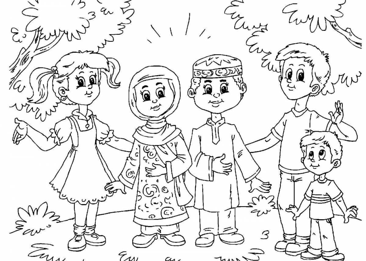 Calm friendship coloring page