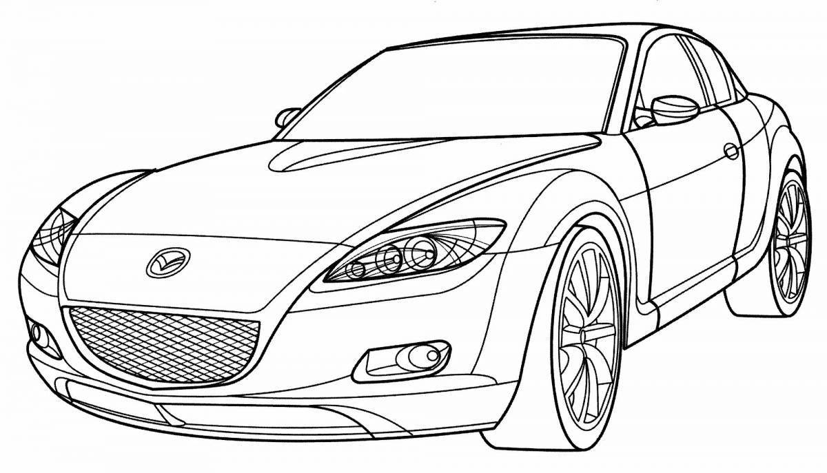Coloring pages outstanding cars for children 6-7 years old