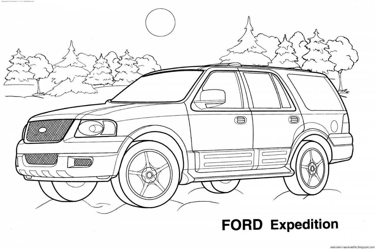 Adorable cars coloring book for kids 6-7 years old