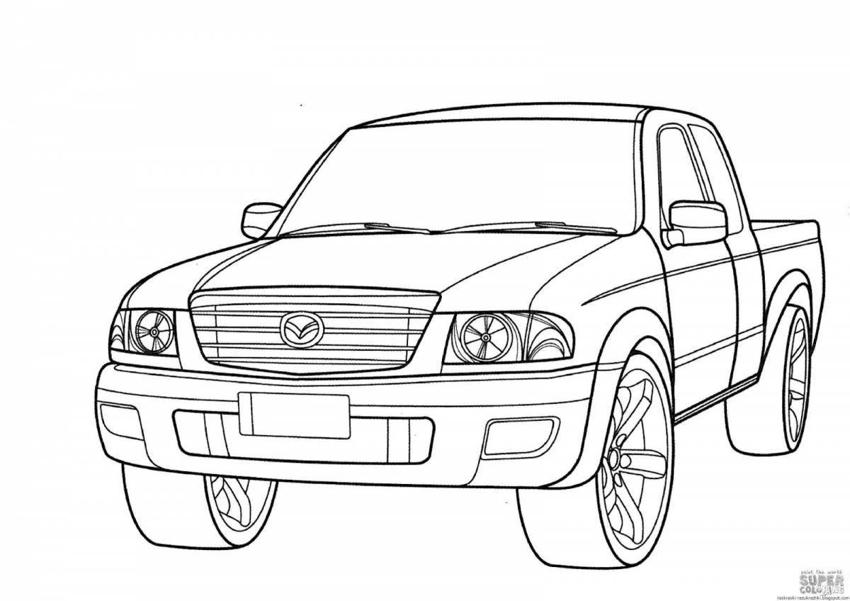 Coloring pages with cute cars for kids 6-7 years old