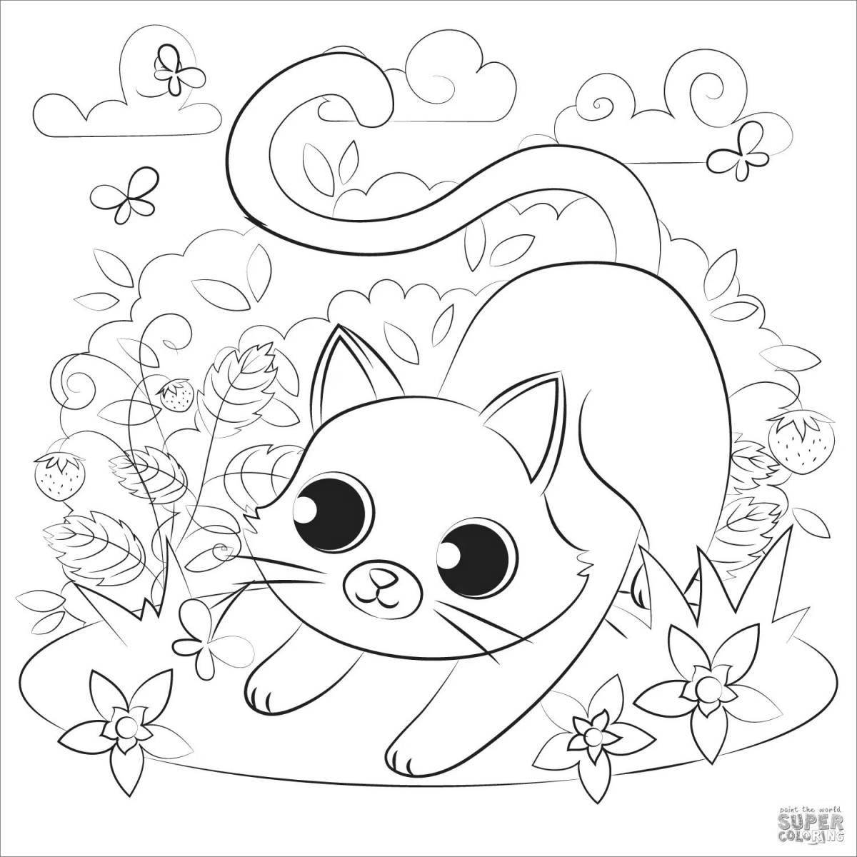 Bright coloring book for girls 7 years old cats