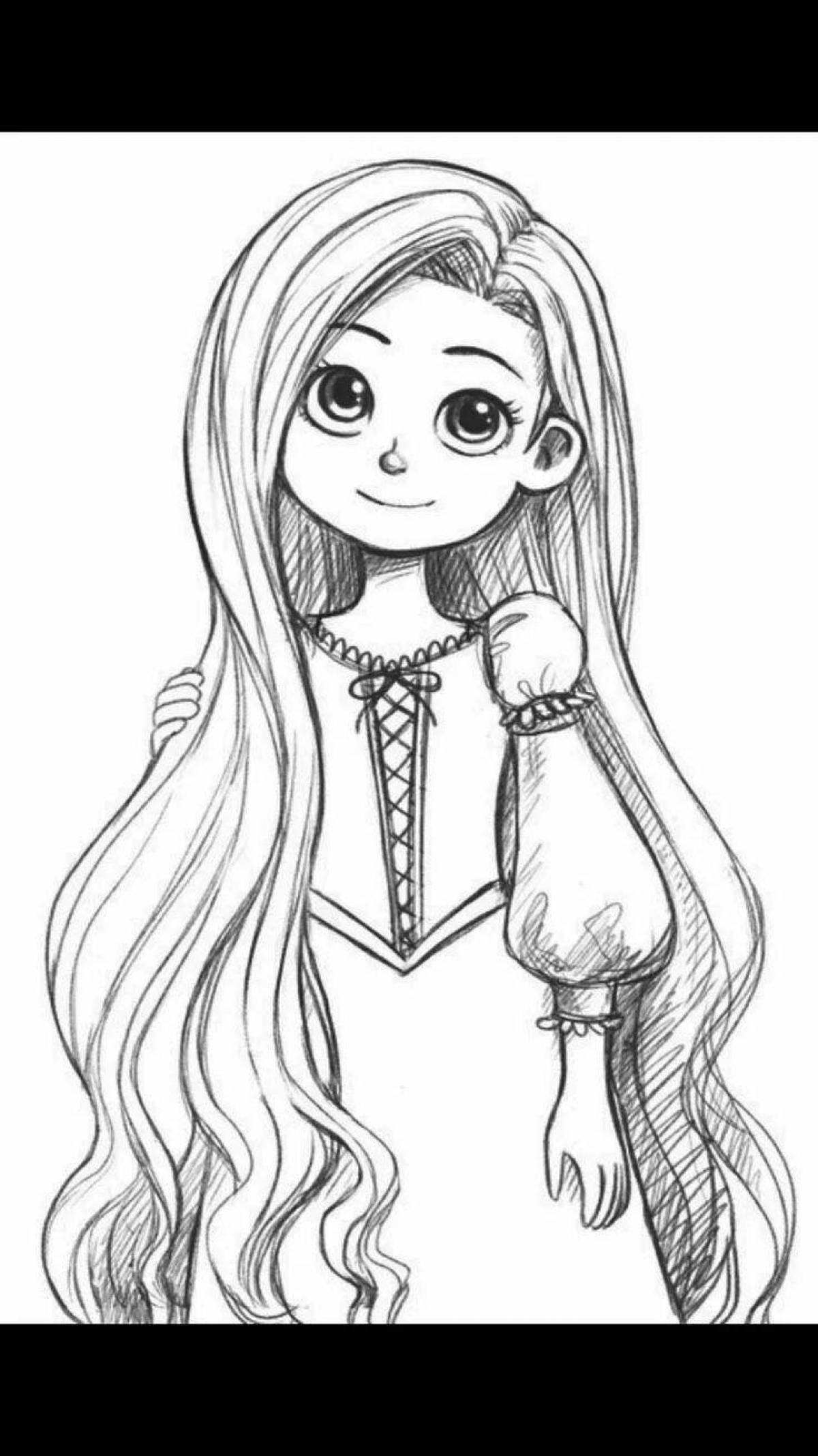 Colourful coloring pages for girls easy