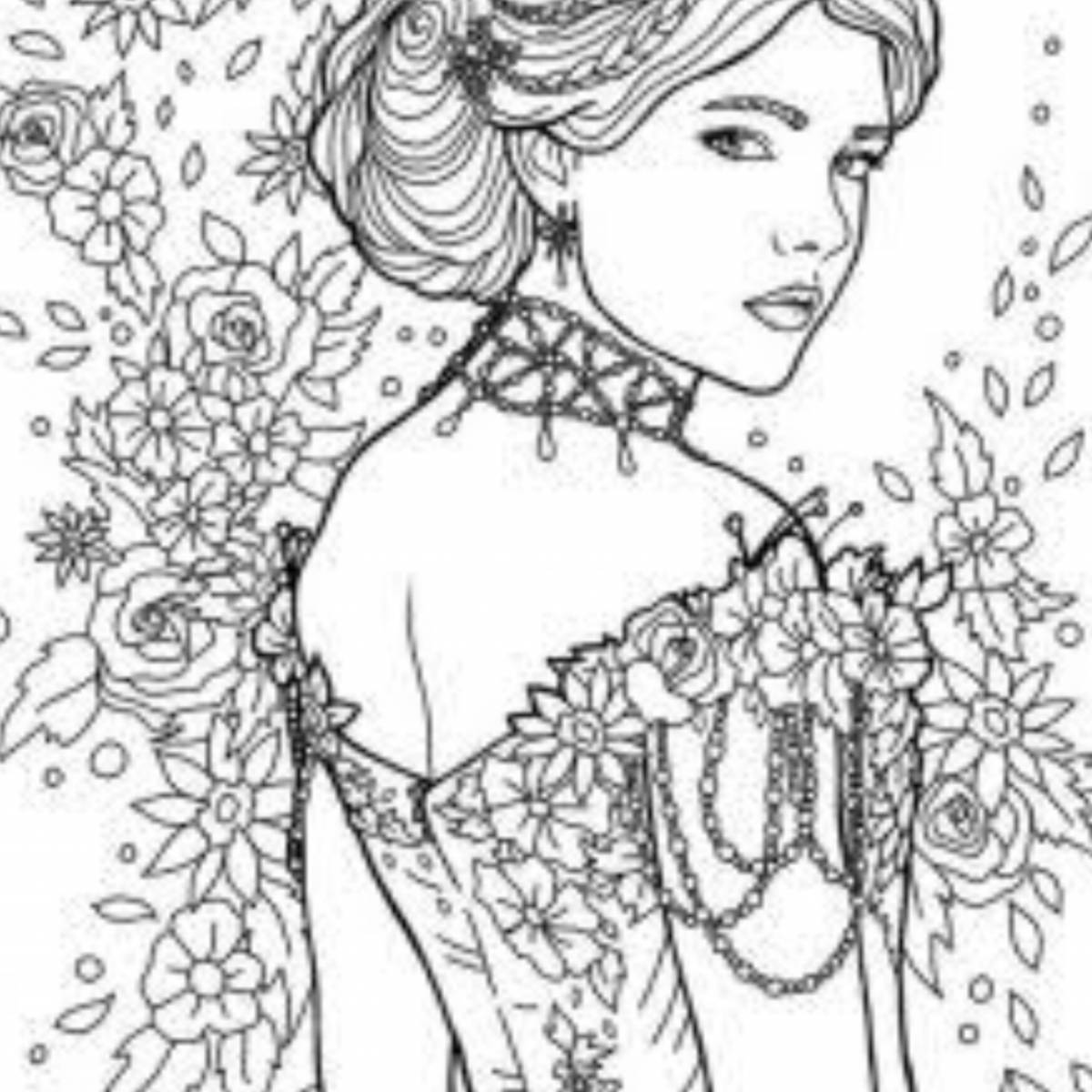 Delightful coloring book for girls 14 years old