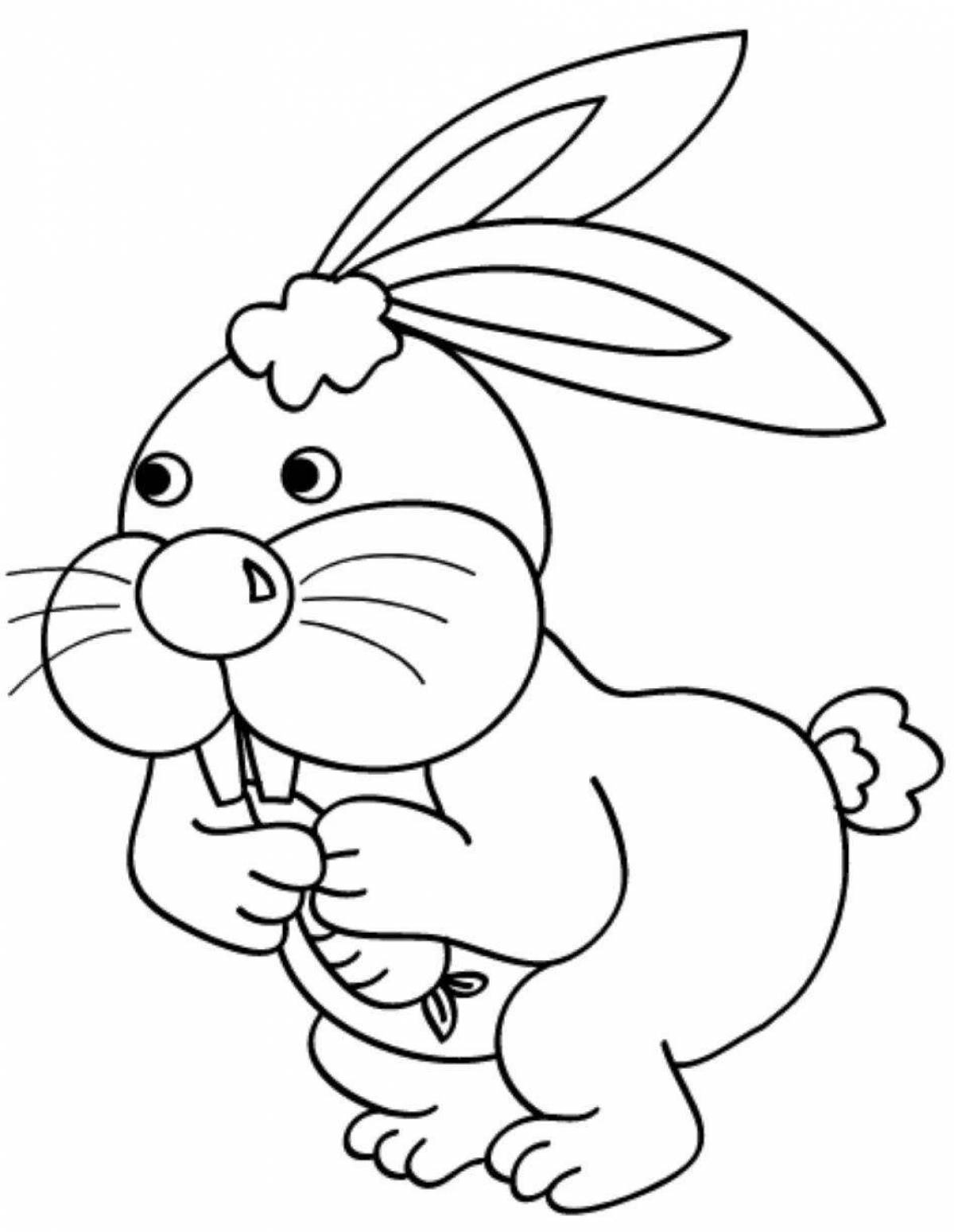 Милый кролик-раскраска для детей 2 лет