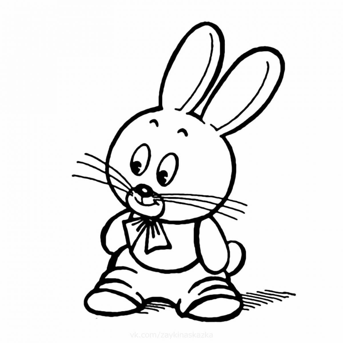 Радостный кролик-раскраска для детей 2 лет