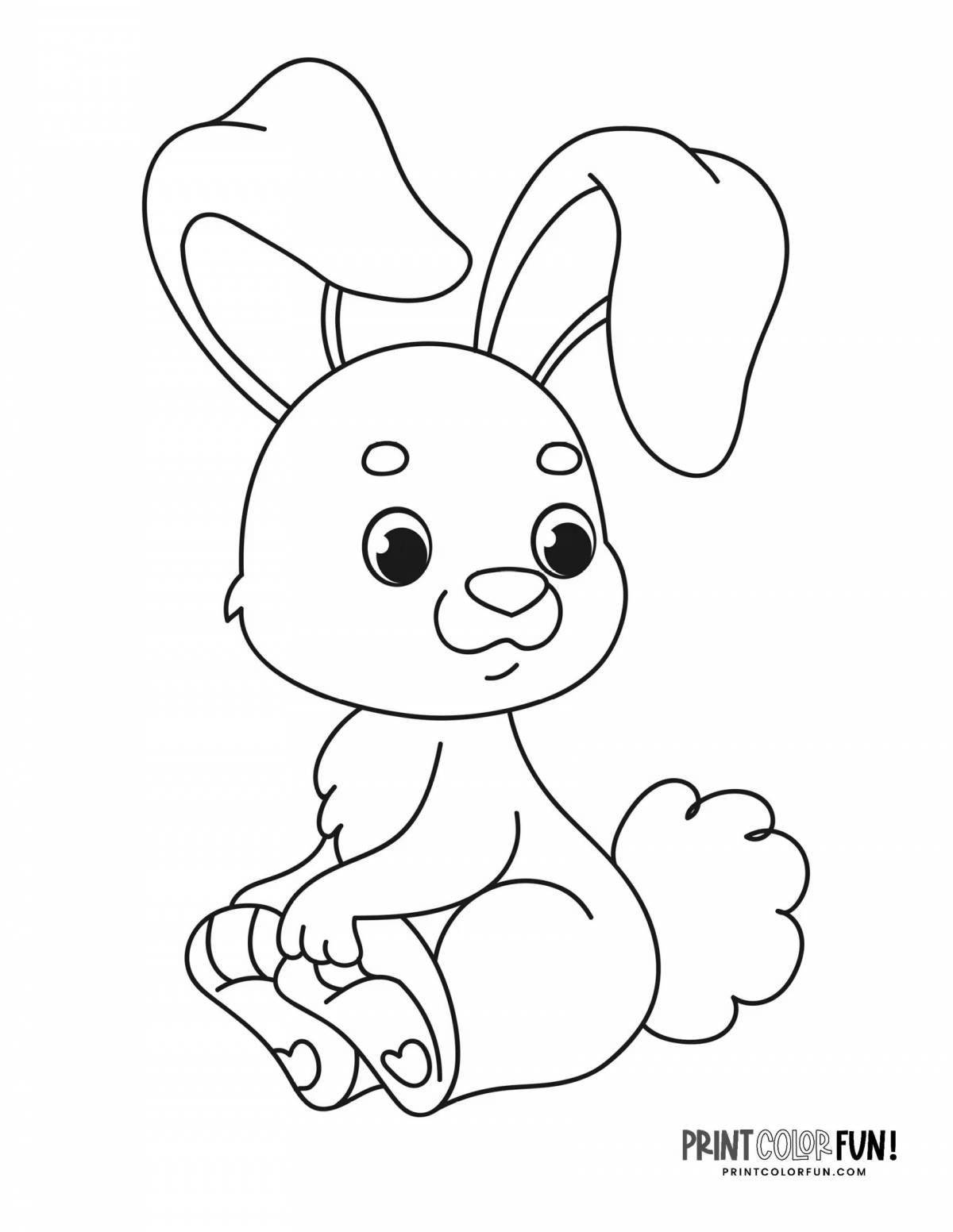 Славная раскраска кролик для детей 2 лет