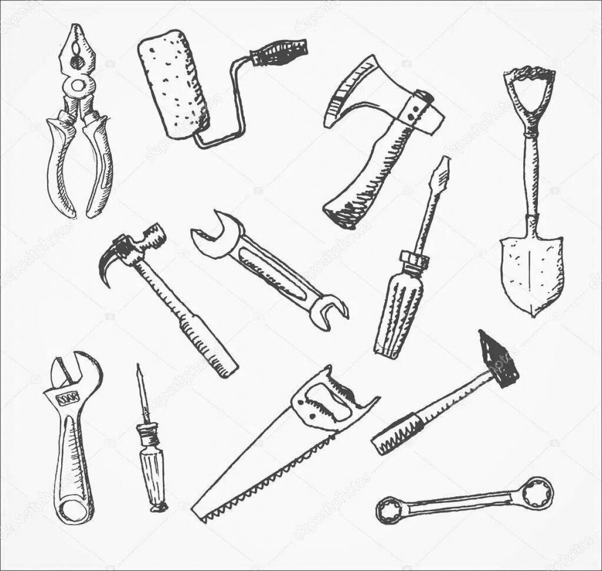 Creative tools coloring page
