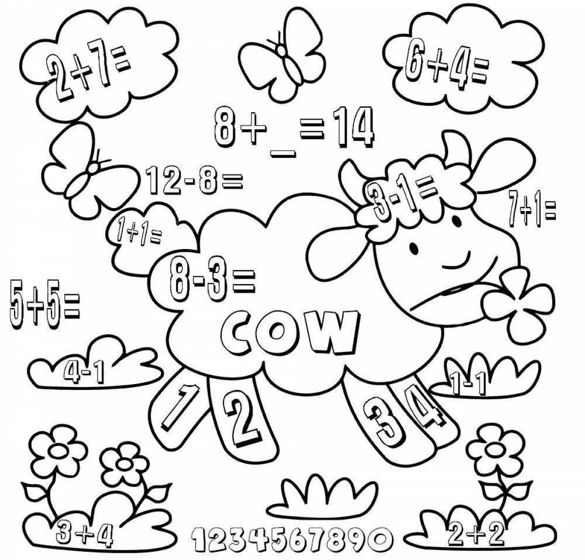 Color explosion coloring book for preschoolers in mathematics